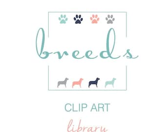 Breeds clip art library - Digital Downloads - choose your breed - choose your cover - Message Me