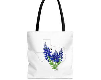 Texas Bluebonnet Bag. Texas State Flower tote.