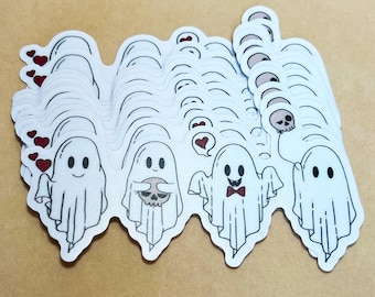 Cute Ghost Bunch Stickers | Adorable Vinyl Decals for Halloween