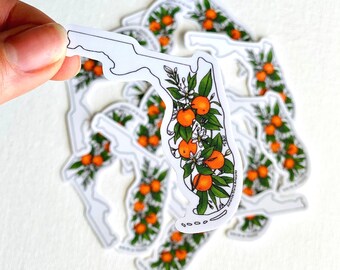 Florida Orange Blossom Die-Cut Sticker - Waterproof Decal Featuring the Florida State Flower.