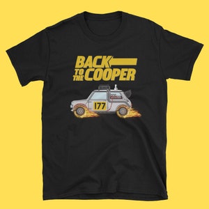 ユニセックスの面白いバック・トゥ・ザ・クーパー・オースティン・ミニシャツ、クラシックミニクーパーTシャツ、ミニクラブマンシャツ、ミニクーパーの誕生日プレゼントのアイデア