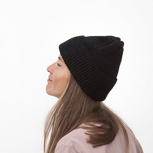 AITA beanie/ Alpaca hat/ Alpaca wool headwear/ Unisex beanie/ Knit wool hat/ soft hat/ alpaca/black hat/ autumn accessories