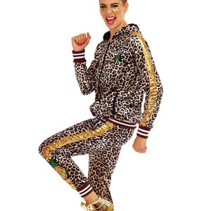womens leopard print tracksuit