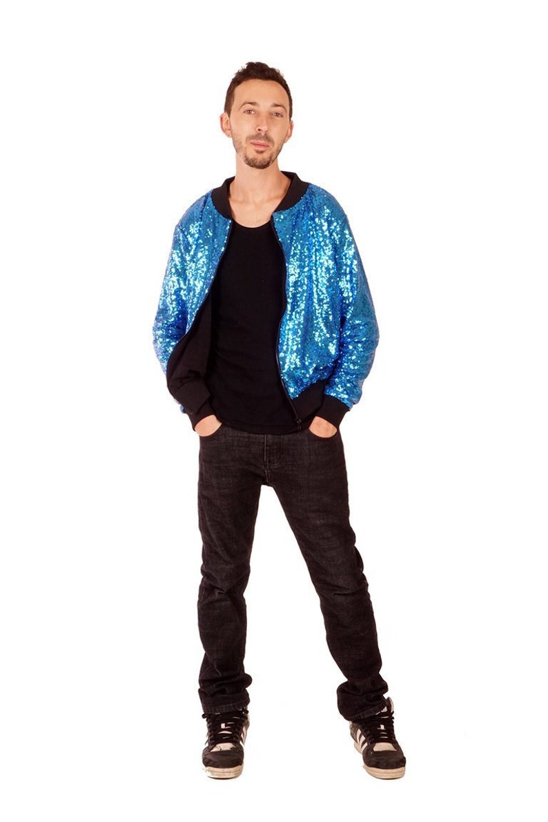 turquoise sequin blazer