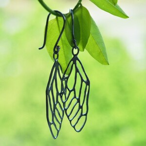cicada wing earrings, nature earrings, dragonfly wing, dangle earrings