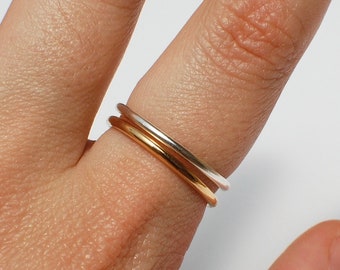 simple thread ring, gold plated or sterling silver