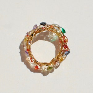 crystal cluster ring, statement ring with cubic zirconia crystals
