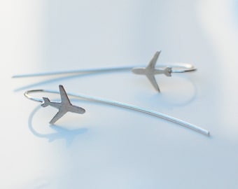 airplane earrings, handmade earrings