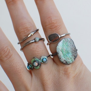 underwater rings collection, choose one, sterling silver, opals, enamel