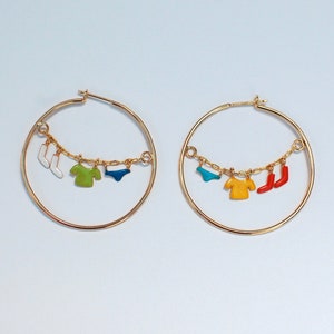 gold plated laundry day hoop earrings