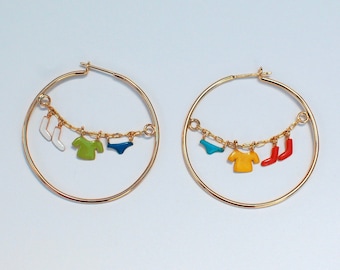 gold plated laundry day hoop earrings