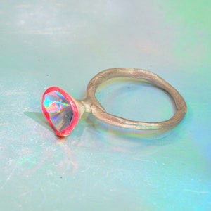 rainbow hole ring, statement ring