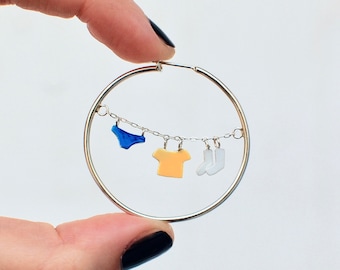 MONO laundry earring, SINGLE earring, statement earring