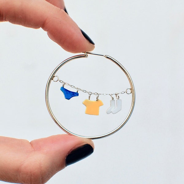 MONO laundry earring, SINGLE earring, statement earring