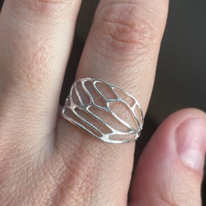 silver cicada wing ring, nature inspired minimalist jewelry