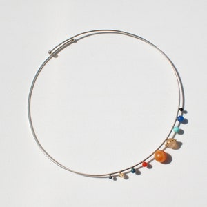 solar system choker, sterling silver and natural stones