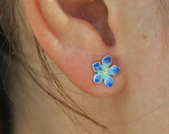 forget-me-not earrings, flower earstuds, minimalist earstuds