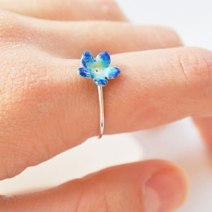 forget-me-not ring, flower ring, minimalist silver ring