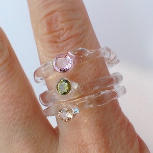 invisible rings, a set of transparent statement rings