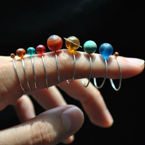 solar system ring set, planets, stacking rings,