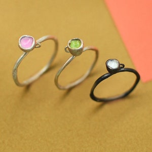 tiny cup ring, cute ring, stackable, matcha image 10