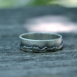 Gebirge unisex Ring, Sterling Silberring, Ehering