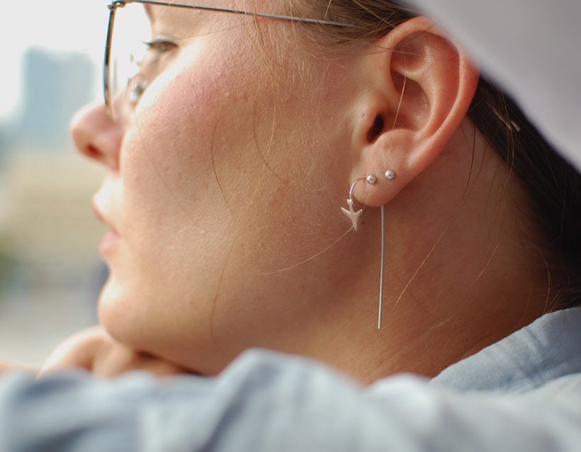 Airplane Earrings Handmade Earrings Etsy