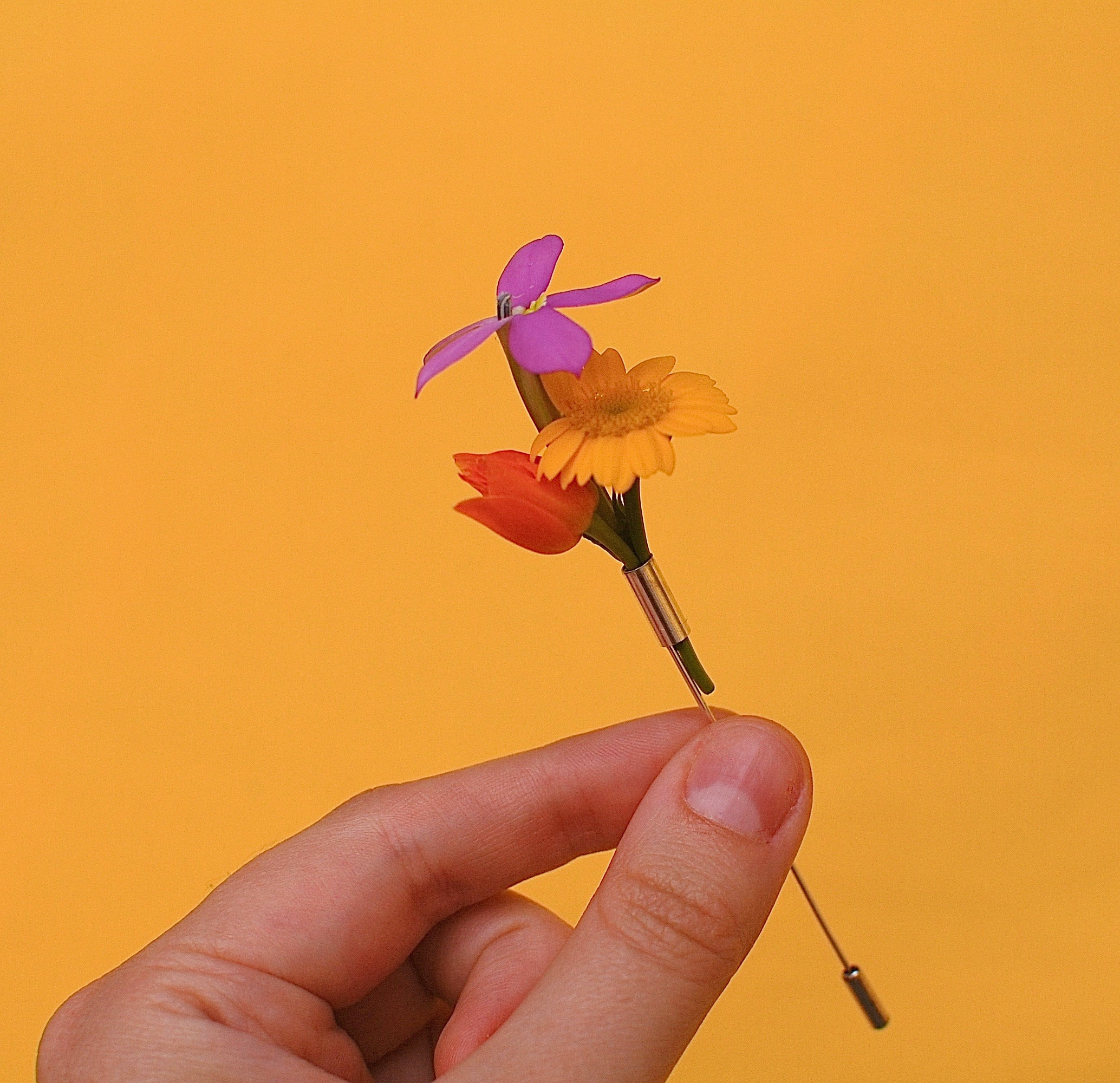 plant holder brooch, flower holder pin, minimalist brooch, boutonniere
