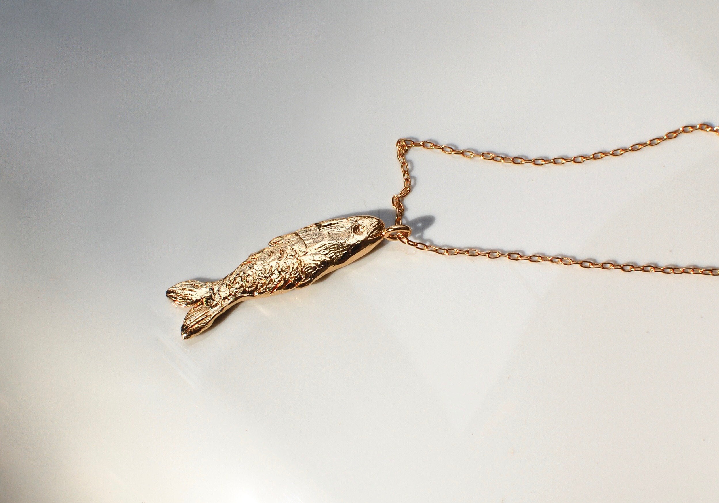 Pendentif Breloque Vintage En Plaqué Or - Forme Poisson - Bijou Ancien