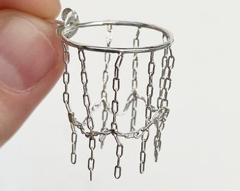 basketball hoop earrings, sterling silver ear studs