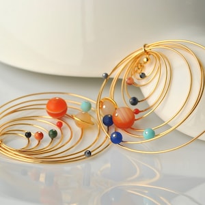 Sonnensystem Ohrringe, vergoldet Bild 2