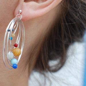 MONO solar system dangle earring, SINGLE earring, statement earring image 5