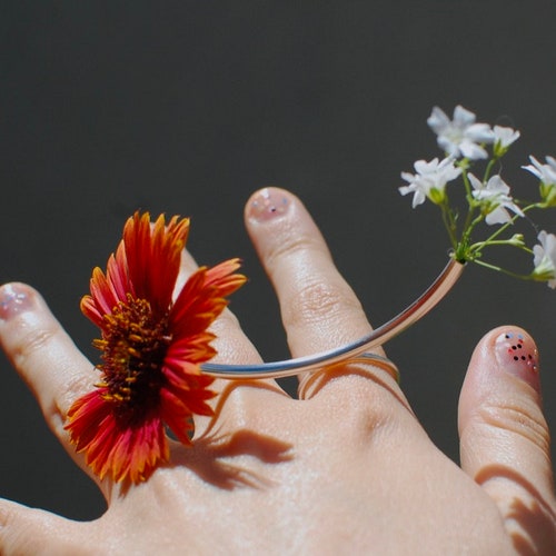 Statement ring, flower holder, flower vase ring, big high quality ring