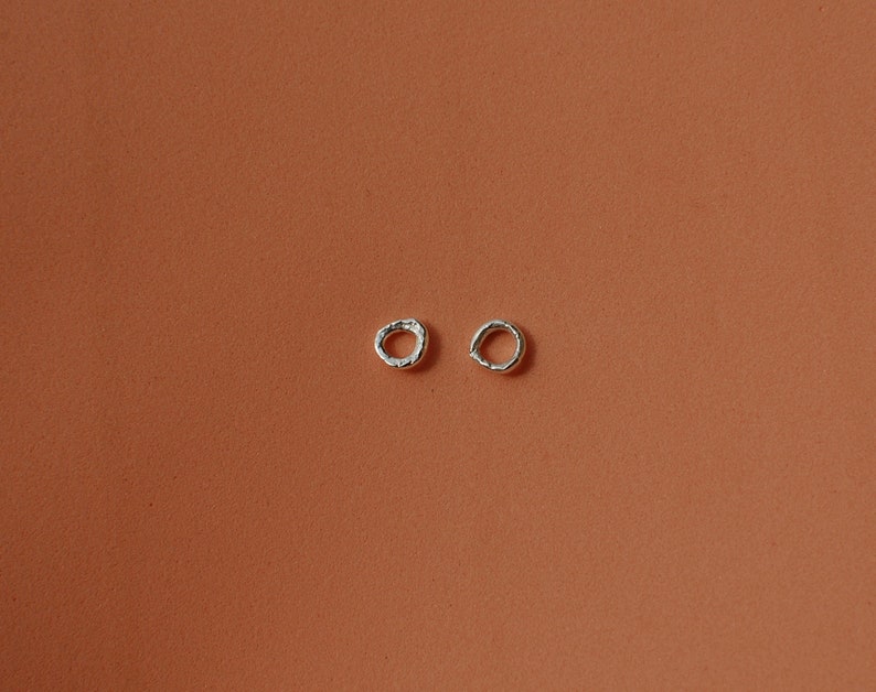 donut, minimalist silver stud earrings image 2