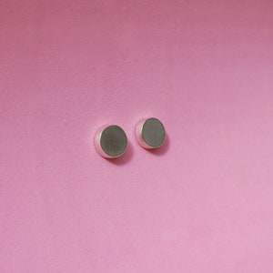 button stud earrings, sterling silver image 2