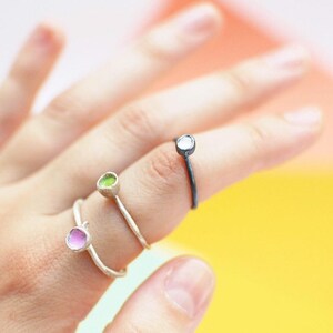 tiny cup ring, cute ring, stackable, matcha image 8