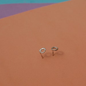 donut, minimalist silver stud earrings image 5