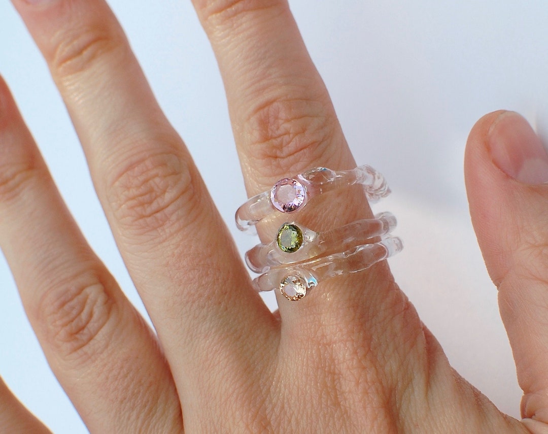 Invisible Rings, a Set of Transparent Statement Rings Etsy