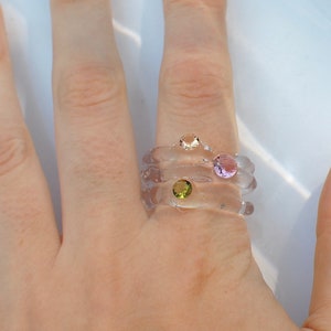 Invisible Rings Set · Clear Resin Rings With Zirconia Crystals ...