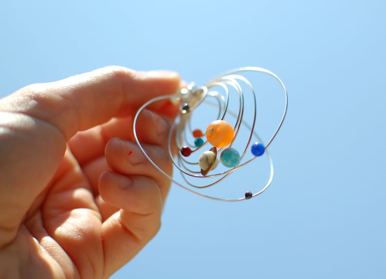 MONO solar system dangle earring, SINGLE earring, statement earring image 6