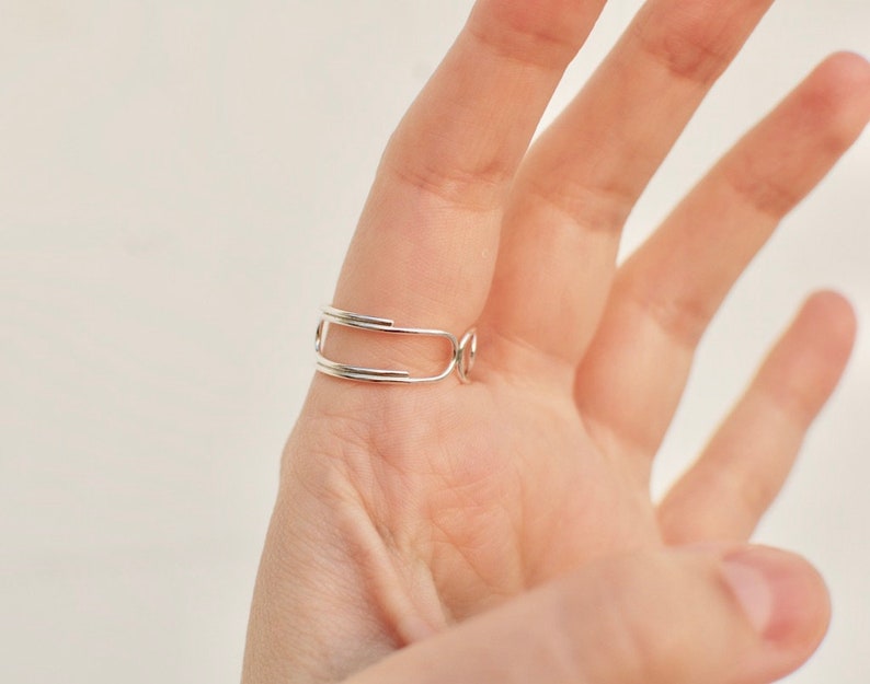 Paper Clip Ring Fun Ring Art Jewelry Statement Ring Etsy