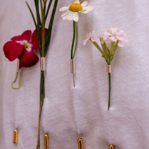plant holder brooch, flower holder pin, minimalist brooch, boutonniere image 9