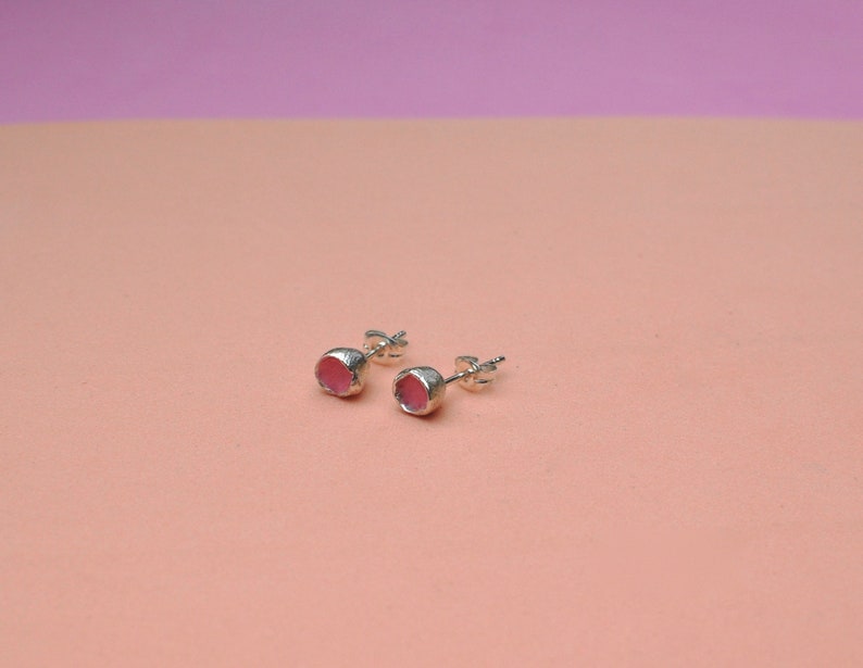 silver cups stud earrings image 6