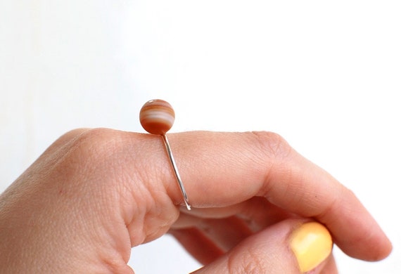 jupiter ring, silver and natural stone minimalist piece, celestial jewelry