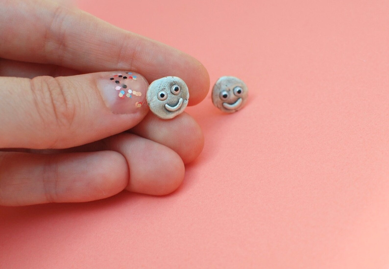 Smiley Ohrringe Ohrstecker lustige Ohrringe Silber und Etsy.de