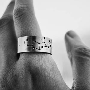 A pair of personalised constellation rings, wedding bands, space wedding bands image 4