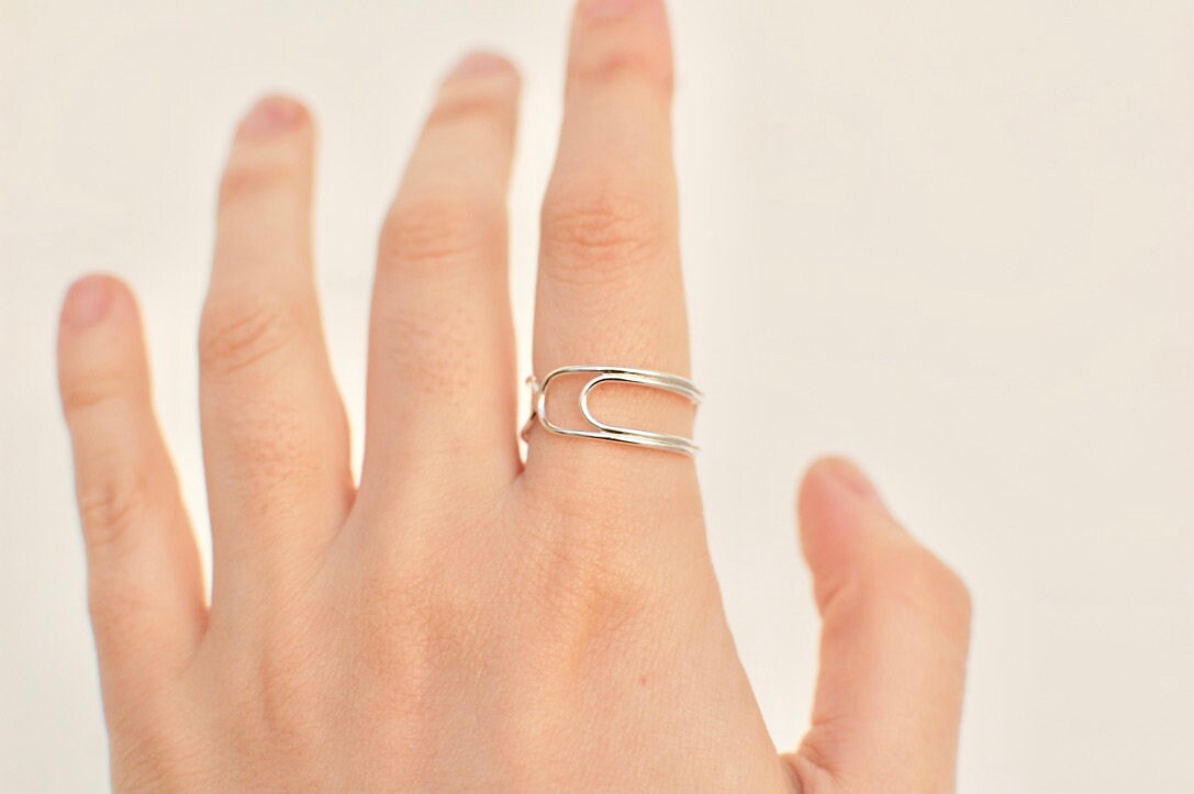 Paper Clip Ring, Fun Ring, Art Jewelry, Statement Ring, Surrealist Ring 