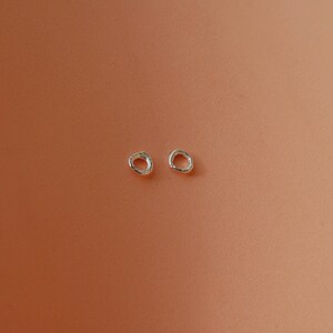 donut, minimalist silver stud earrings image 4
