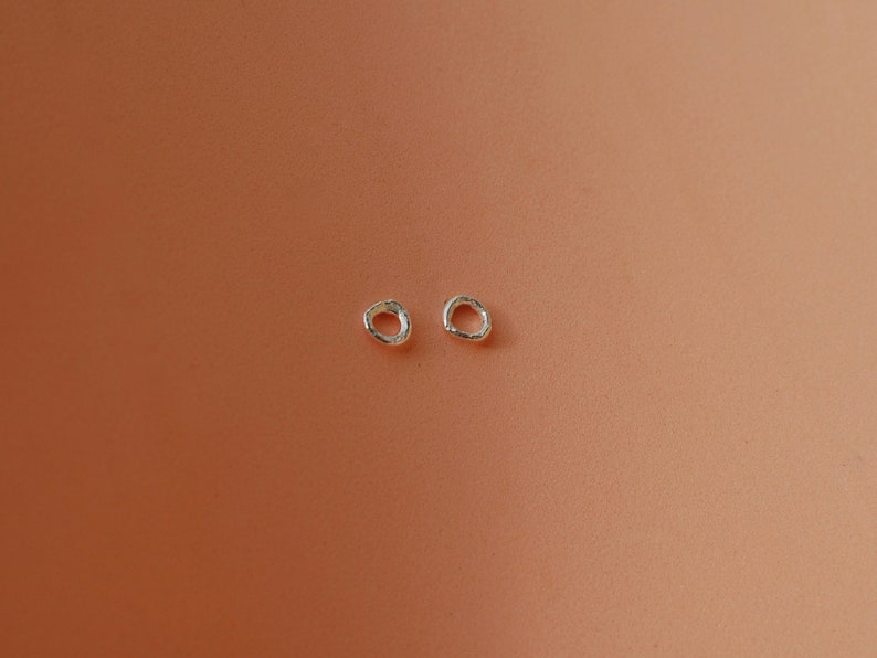 donut, minimalist silver stud earrings image 4