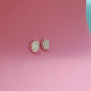 button stud earrings, sterling silver image 5
